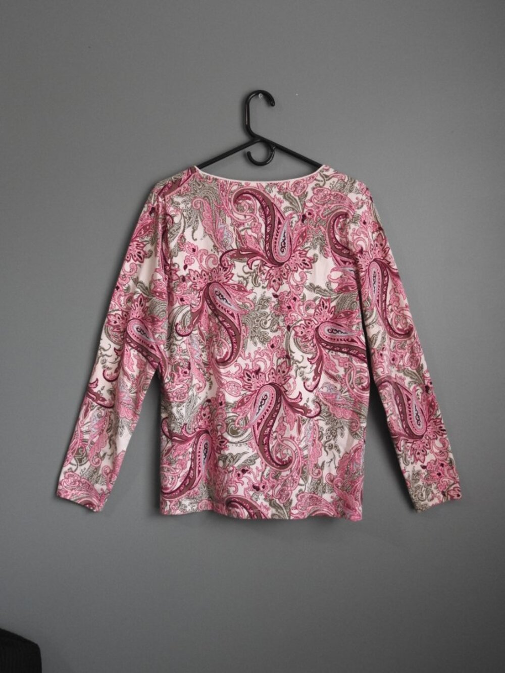 Kim Rogers Women's Crew Neck Long Sleeve Pink Abstract Floral Size Large - Picture 5 of 6